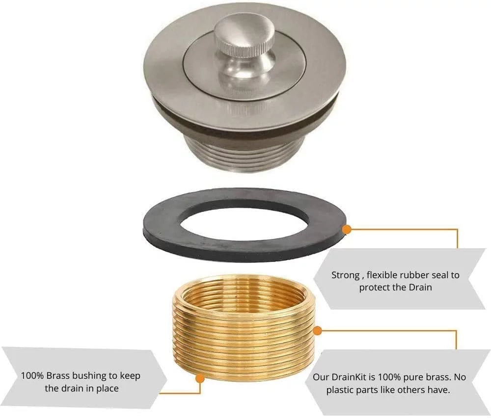 Brushed Nickel Bathtub Drain Assembly Conversion Kit I650972