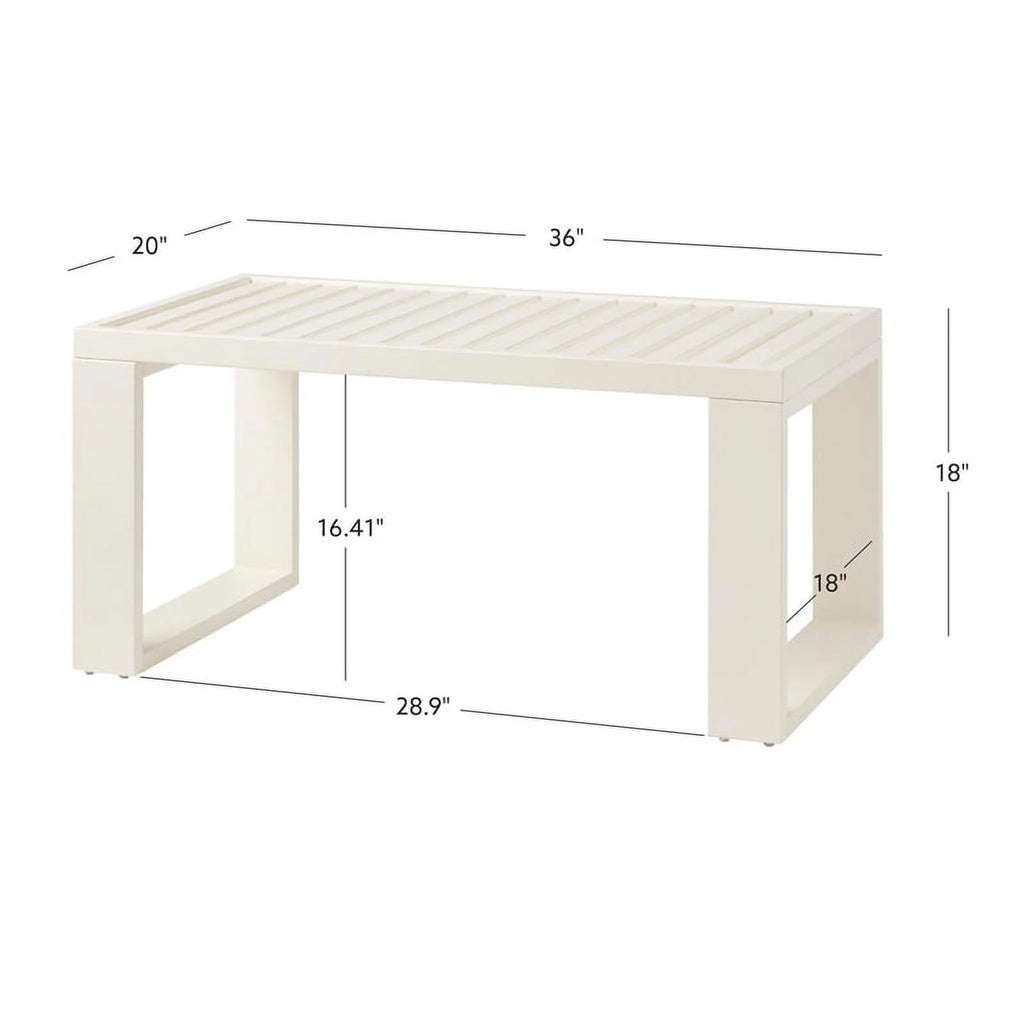 White Wooden Outdoor Coffee Table Y59044