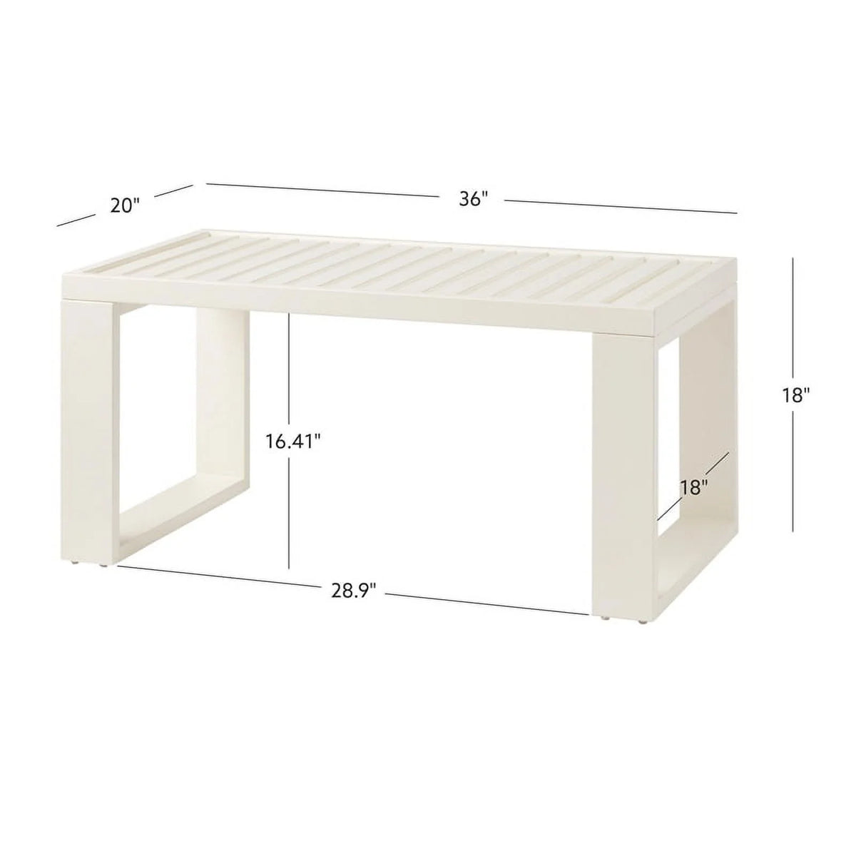 White Wooden Outdoor Coffee Table Y59044