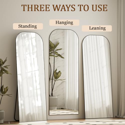 56"x21" Gold Domed Top Floor Mirror with Stand Z401