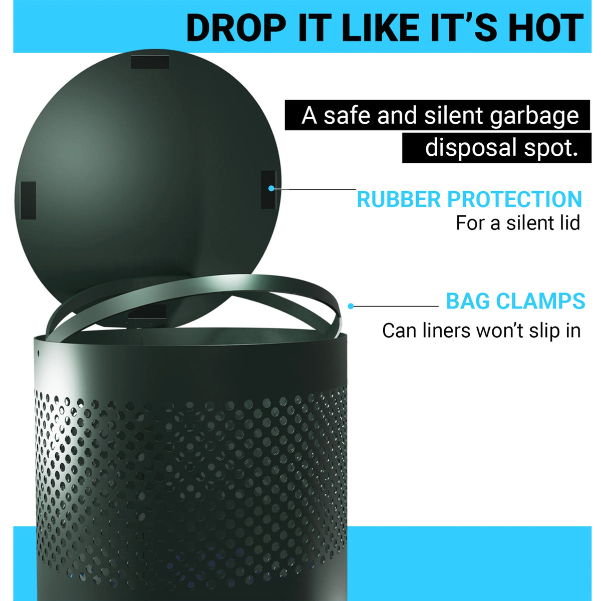 11.5 Gallon Stainless Steel Outdoor Trash Can with Lid C71839