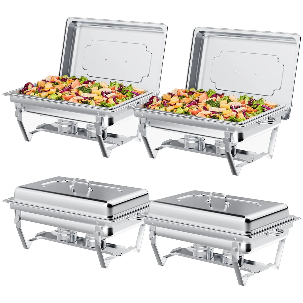 4 Pack 8QT Stainless Steel Chafing Dish Buffet Set Y12481