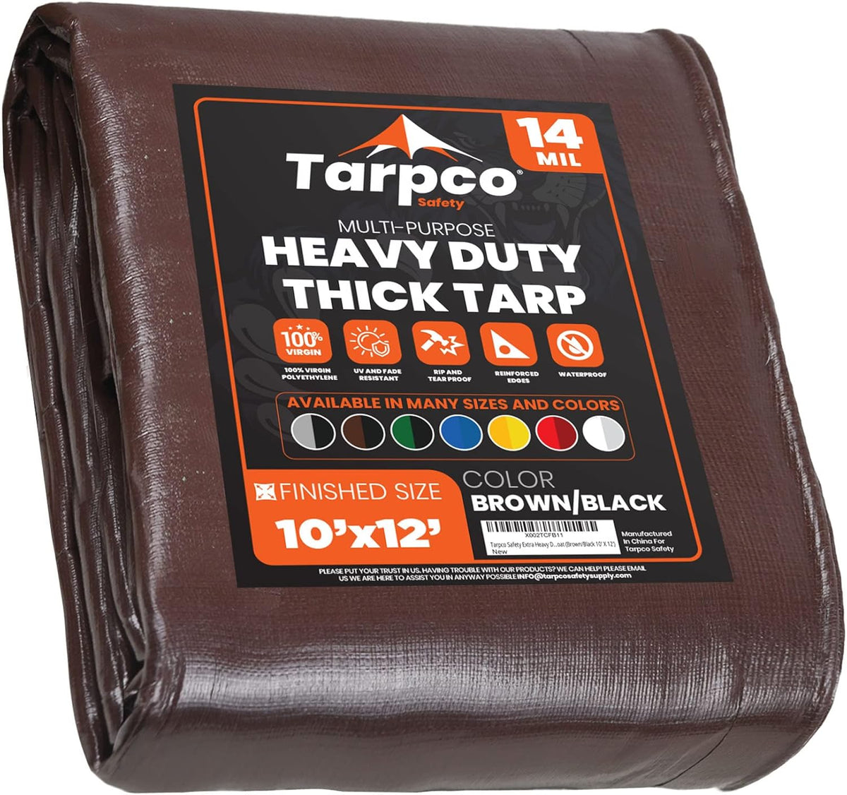 Extra Heavy Duty 14 Mil Waterproof UV Resistant Poly Tarp Z30749