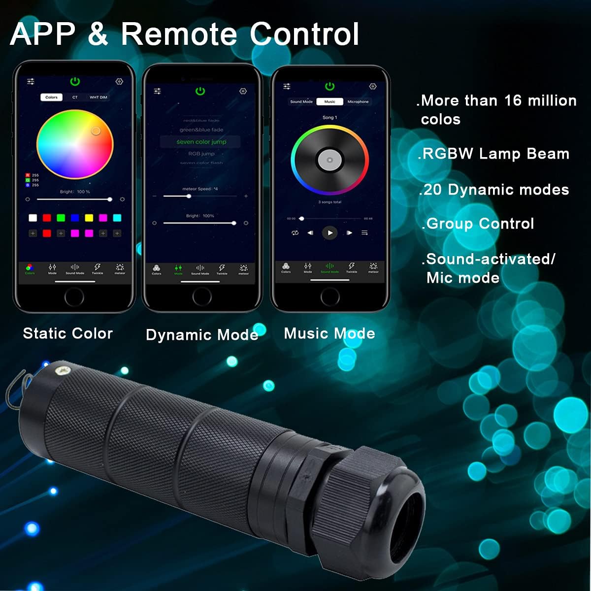 Bluetooth RGBW LED Fiber Optic Shooting Star Ceiling Light Kit X67398