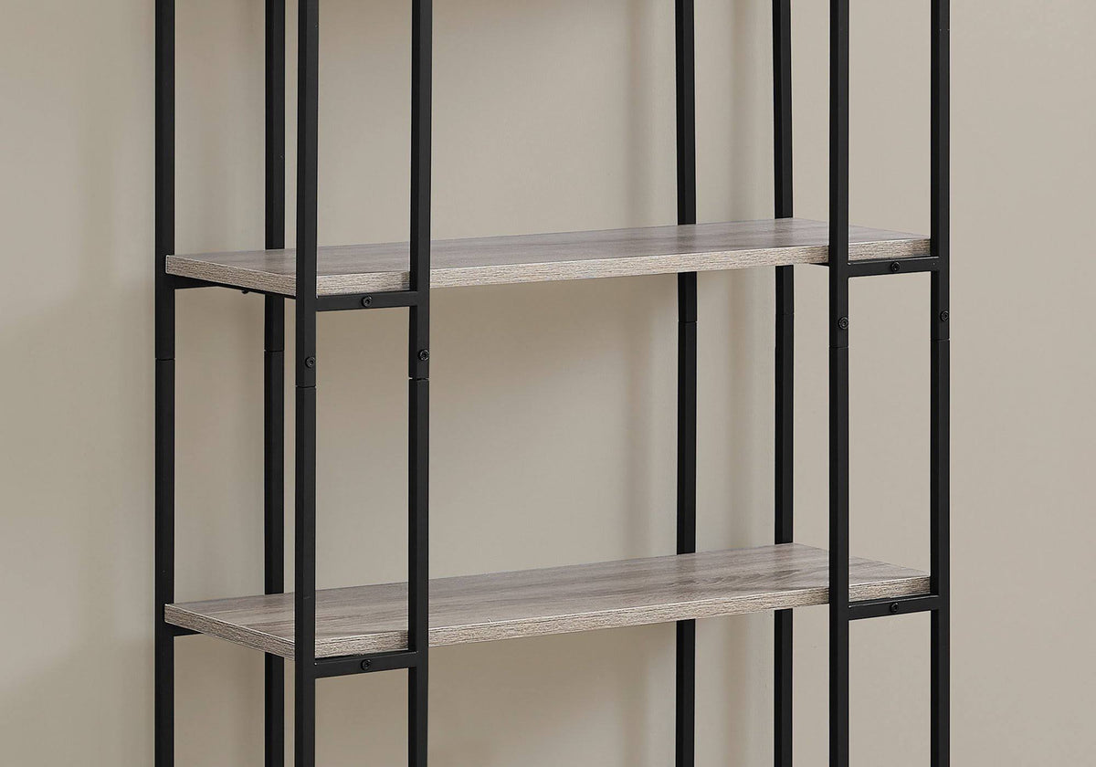 Cappuccino Silver MDF Metal Bookcase X7906