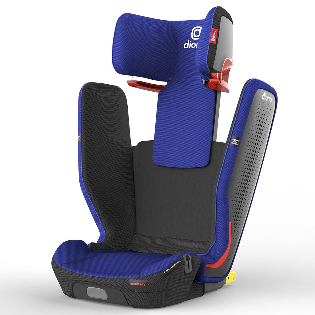High Back Booster Car Seat with Expandable Height and Width, Compact Fold, Purple Plum J72000