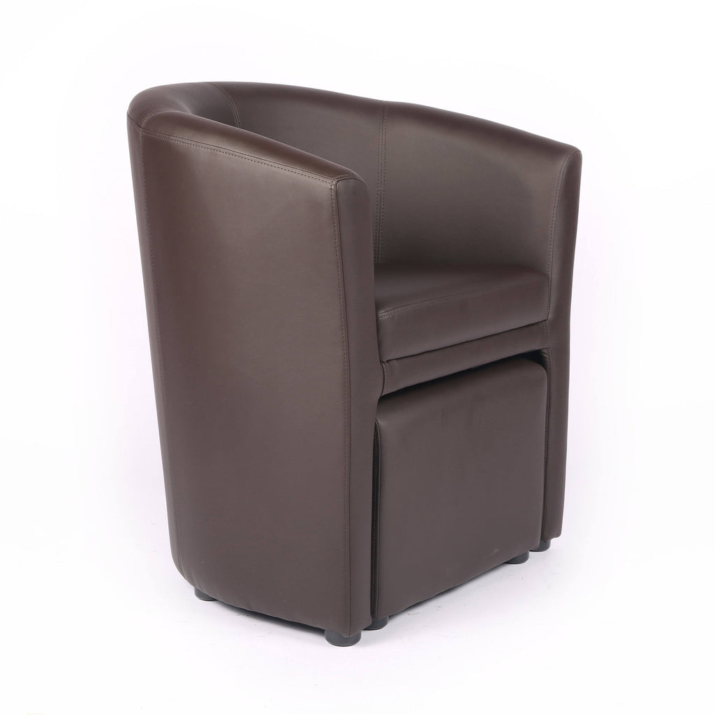 Brown Accent Club Chair with Foot Stool Z2934