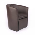 Brown Accent Club Chair with Foot Stool Z2934
