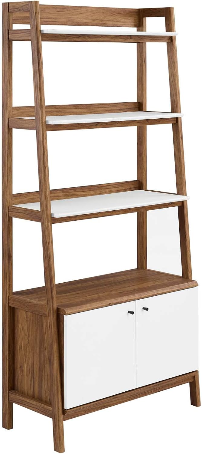 21 Inch Walnut White Bookshelf Display Case G374579