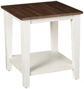 Greige & White End Table M2765