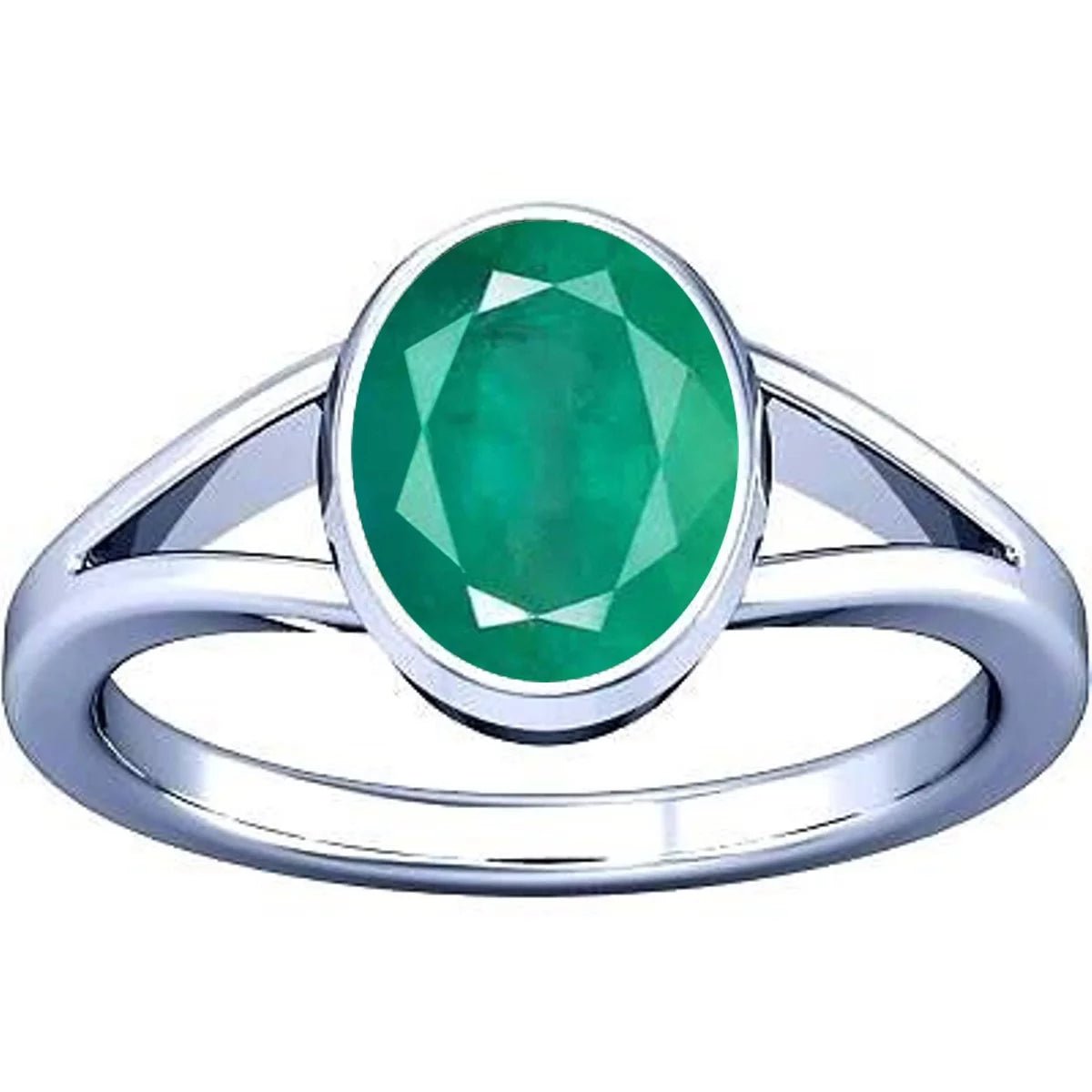 6.25-6.50 Carat Emerald Silver Ring O2735