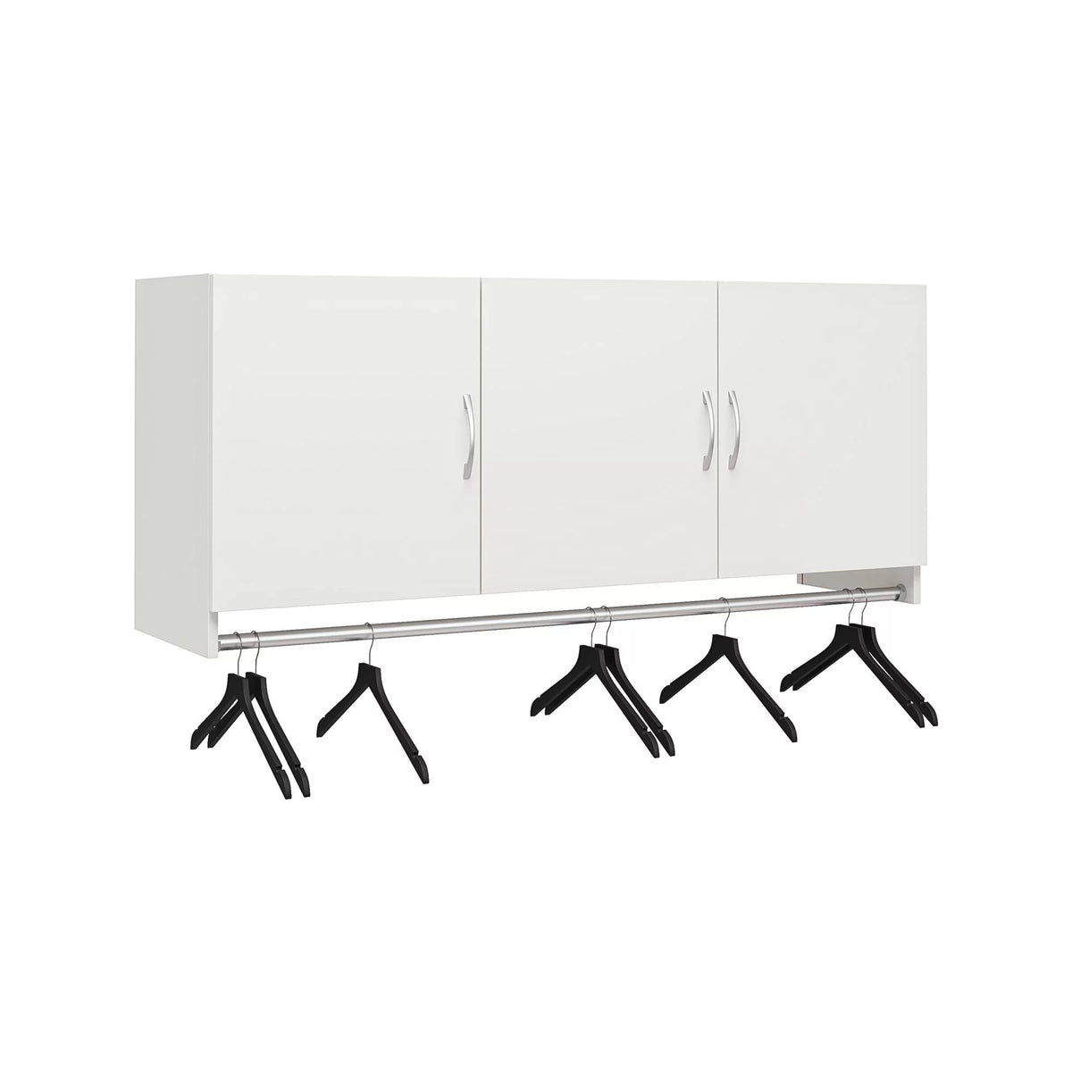 White 3 Door Wall Cabinet with Hanging Rod Y553744