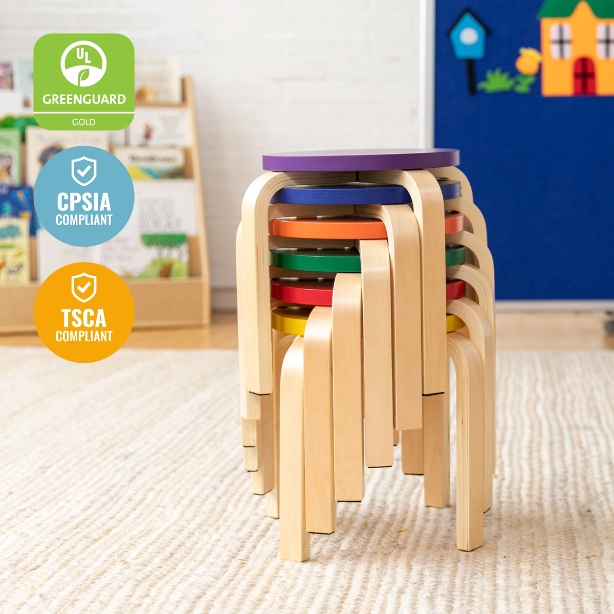Assorted 6-Piece Stackable Stools W615491