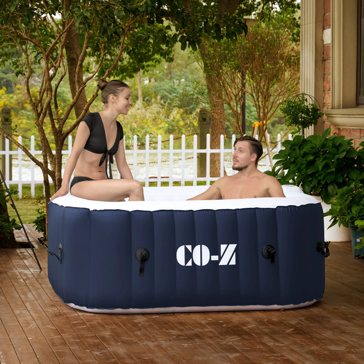 5x5ft Square Inflatable Spa Tub with 120 Massaging Jets C901