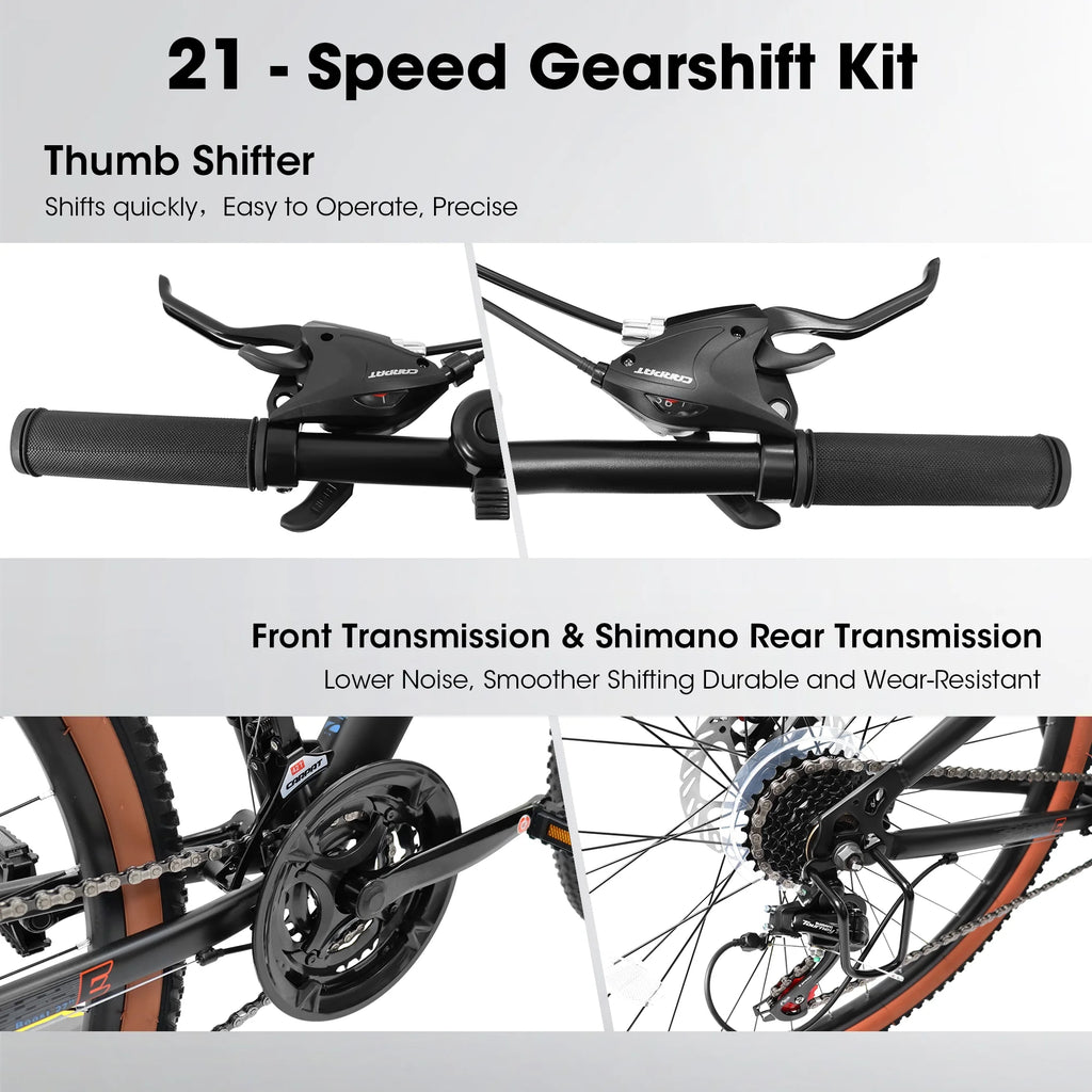 21-Speed Carbon Steel Mountain Bike 24 Inch Wheels G92473