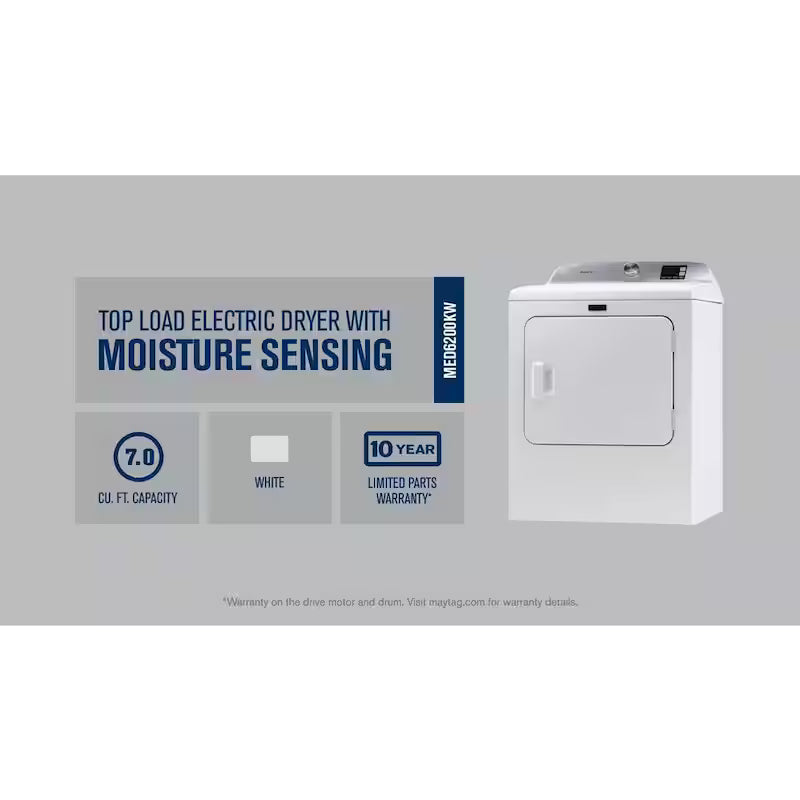 White Electric Vented Dryer with Moisture Sensing N65837