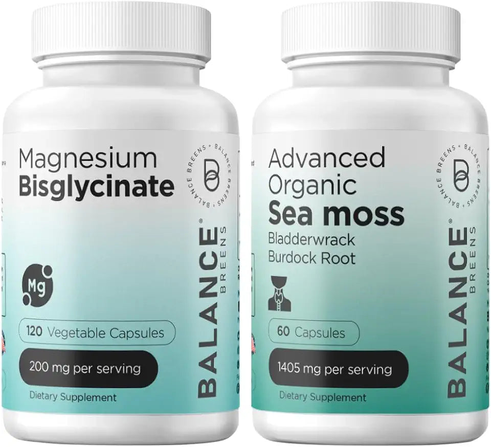 Magnesium 200mg Organic Irish Sea Moss Supplement Combo Z53711