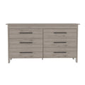6 Drawer Double Dresser Light Gray E4514