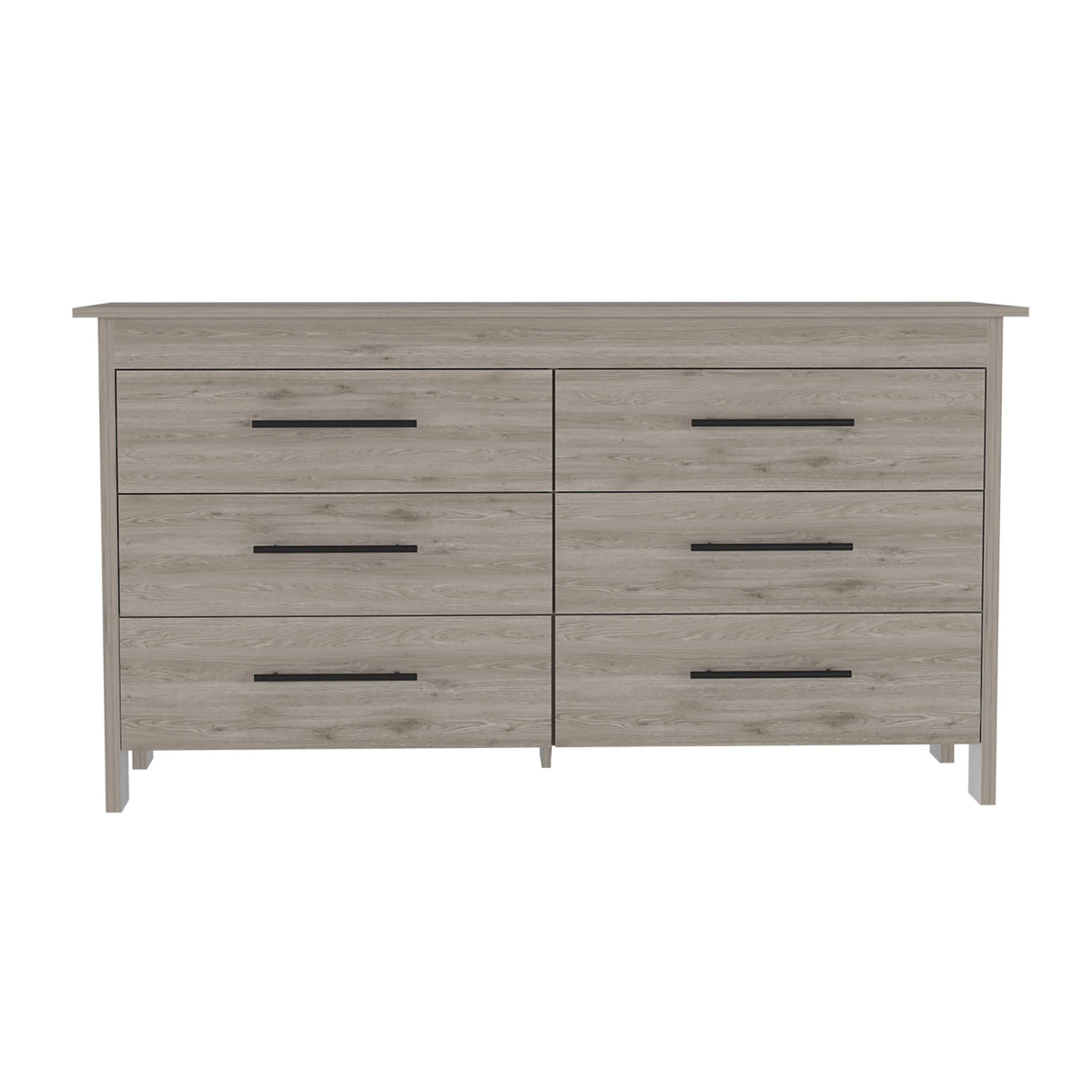 6 Drawer Double Dresser Light Gray E4514