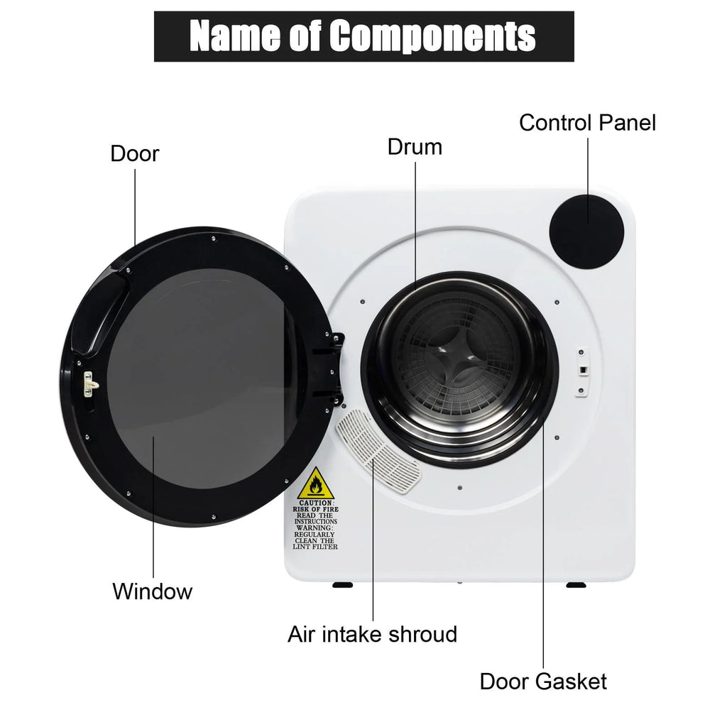 13.2Ibs Compact Electric Laundry Dryer with Stainless Steel Tub L50239