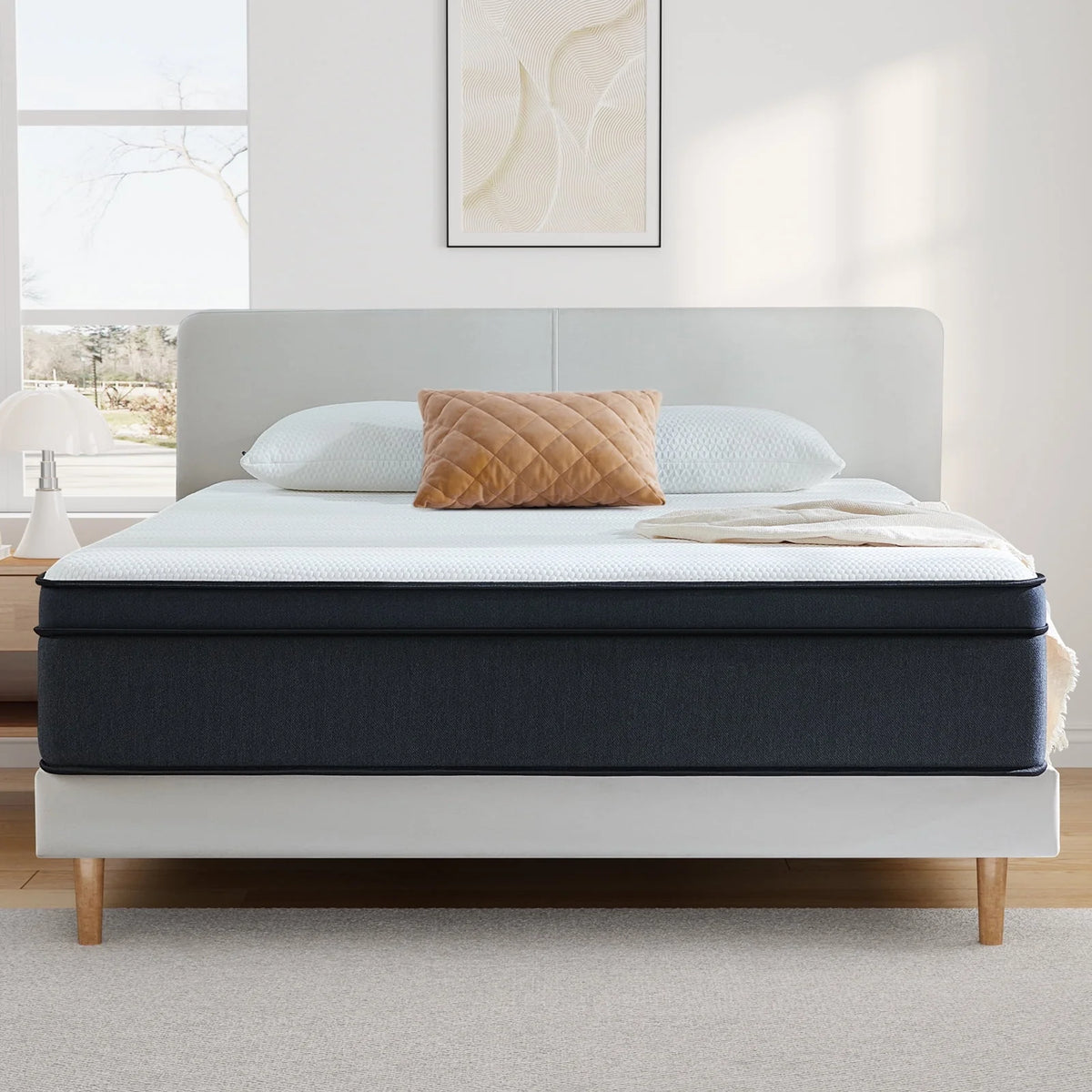Queen 12 inch Medium Plush Hybrid Innerspring Mattress B364916