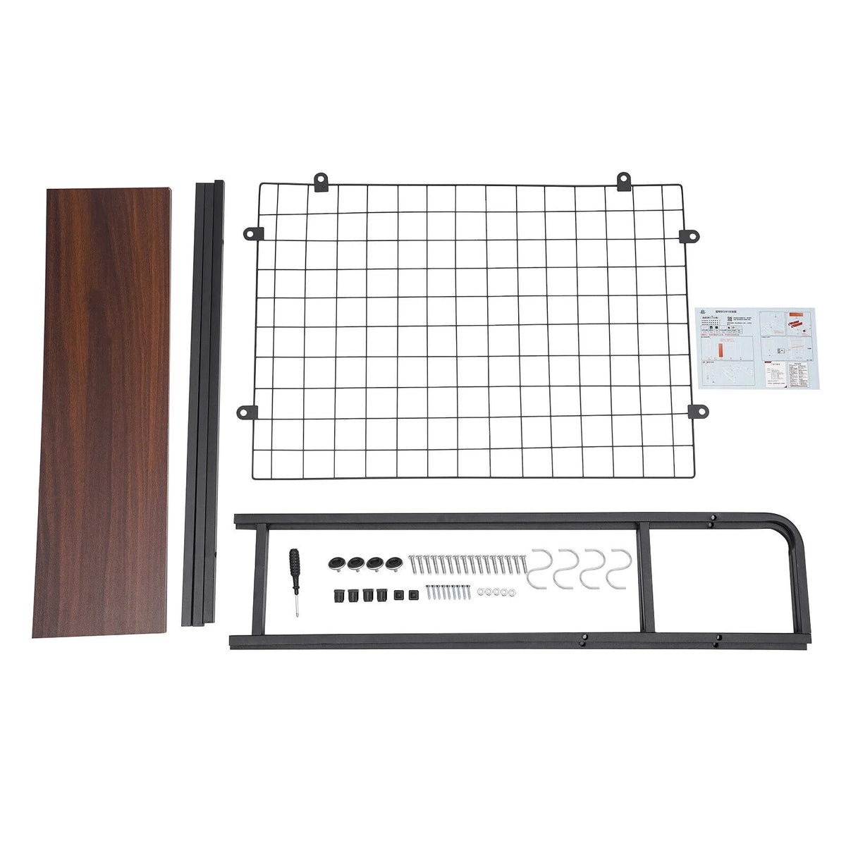 Black Bookshelf with Grid Desk Storage Shelf A222494