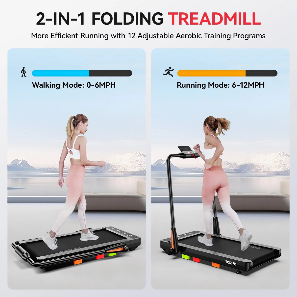 2 in 1 Folding Treadmill Walking Pad R39761