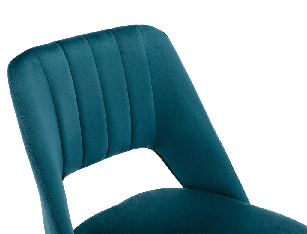 Green Tufted Fabric Task Chair with Gold Base and Wheels J67920