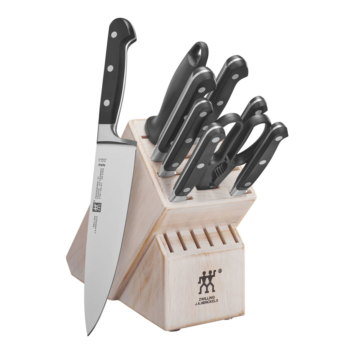 10 Pc Knife Set with Rubberwood Block O576969