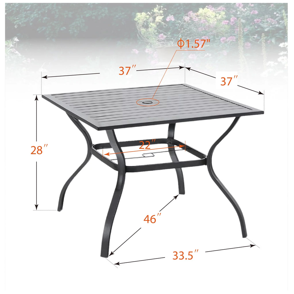 6-Piece Outdoor Patio Dining Set with 9 ft Umbrella B579821