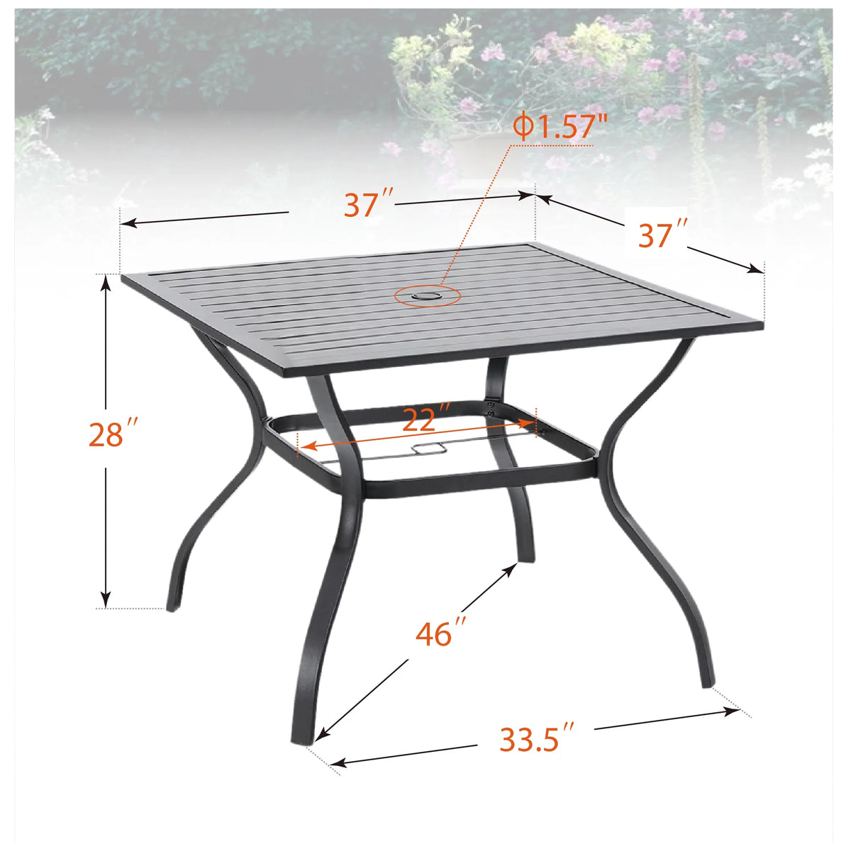 6-Piece Outdoor Patio Dining Set with 9 ft Umbrella B579821