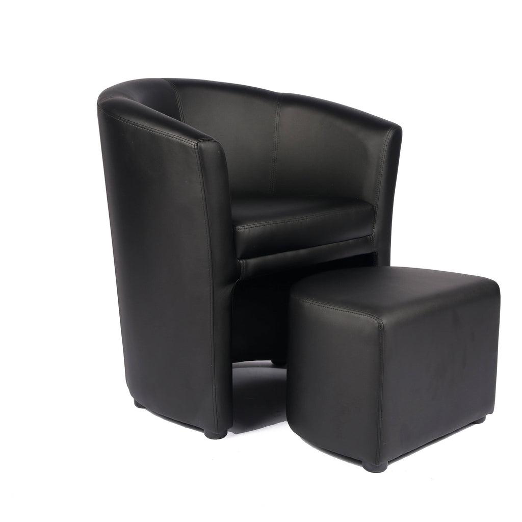 Brown Accent Club Chair with Foot Stool Z2934