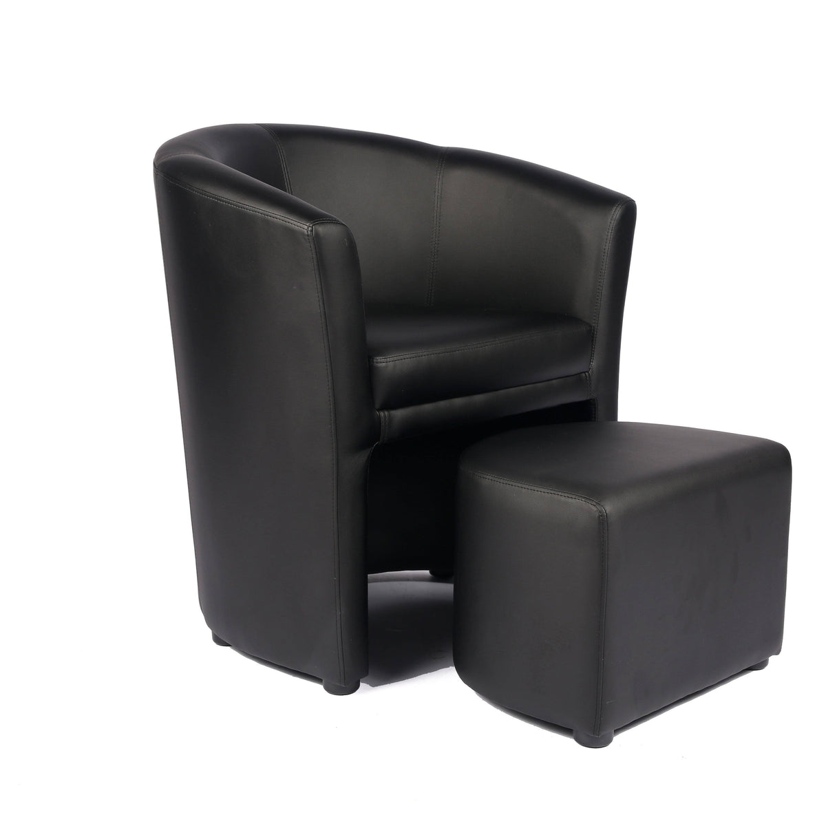 Brown Accent Club Chair with Foot Stool Z2934