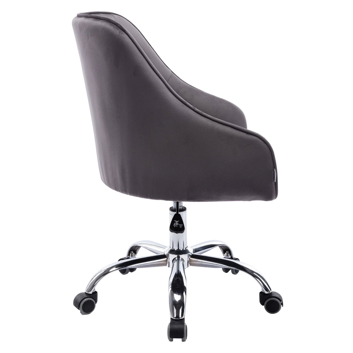 Dark Gray Velvet Swivel Accent Chair with Wheels Q506844