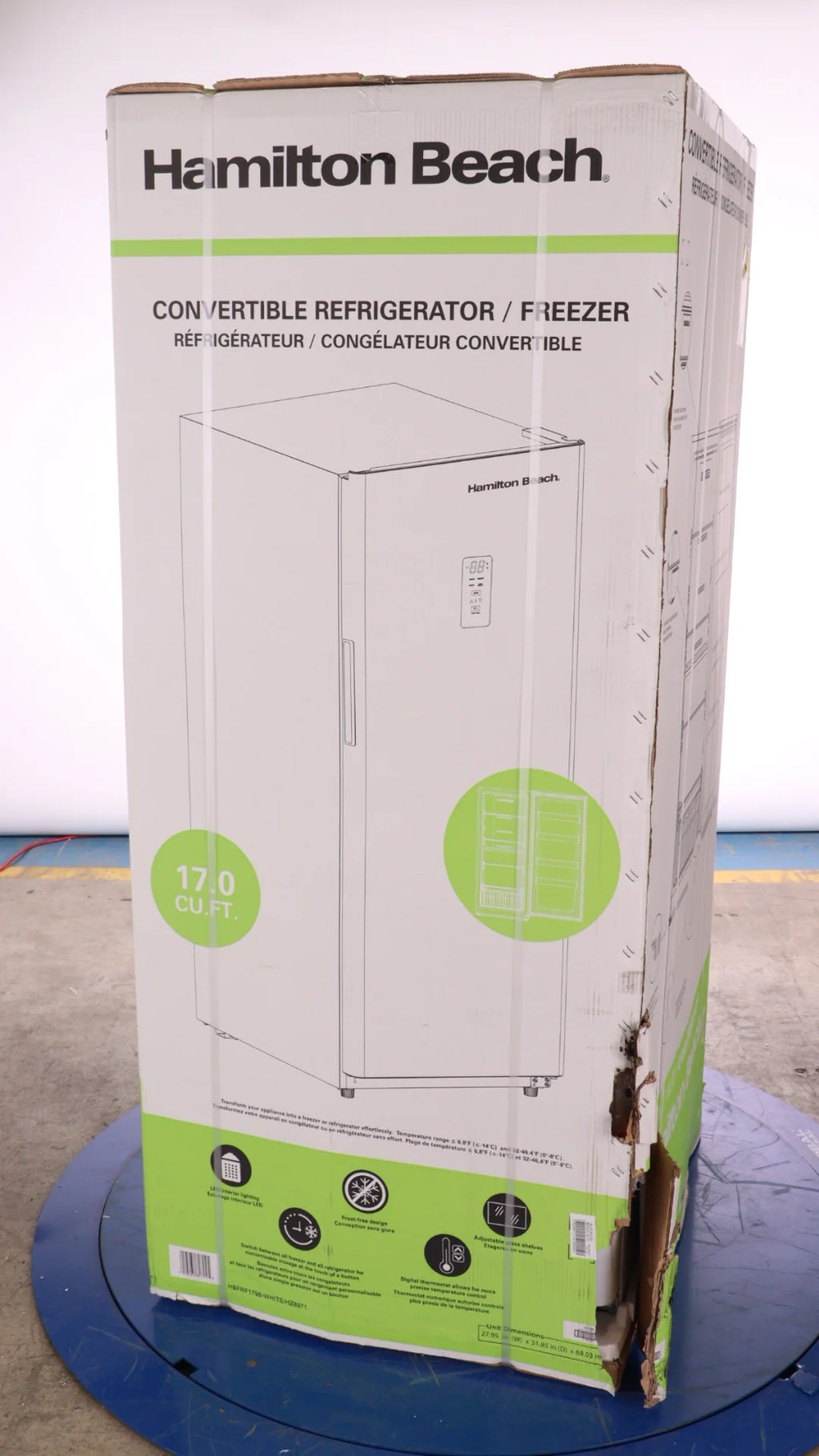 32 In. 17 Cu. Ft. White Upright Convertible Refrigerator / Freezer O352128