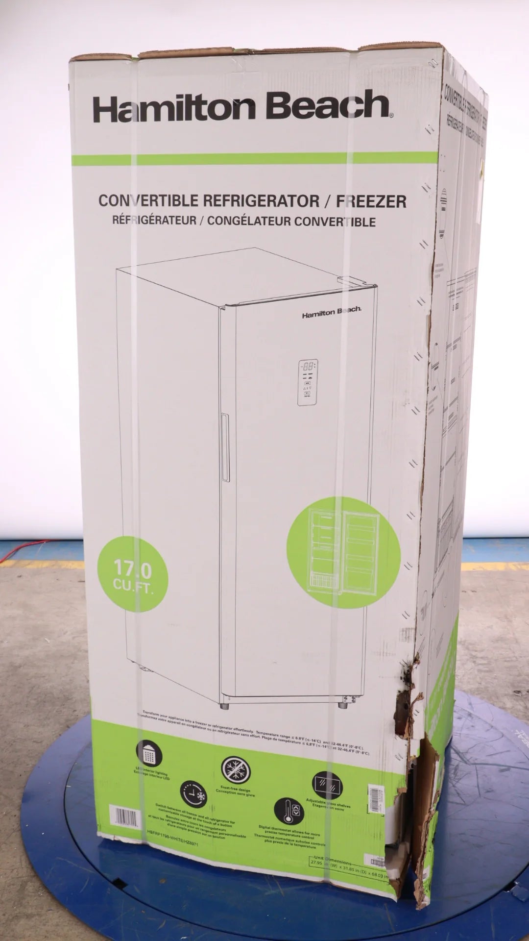 32 In. 17 Cu. Ft. White Upright Convertible Refrigerator / Freezer O352128