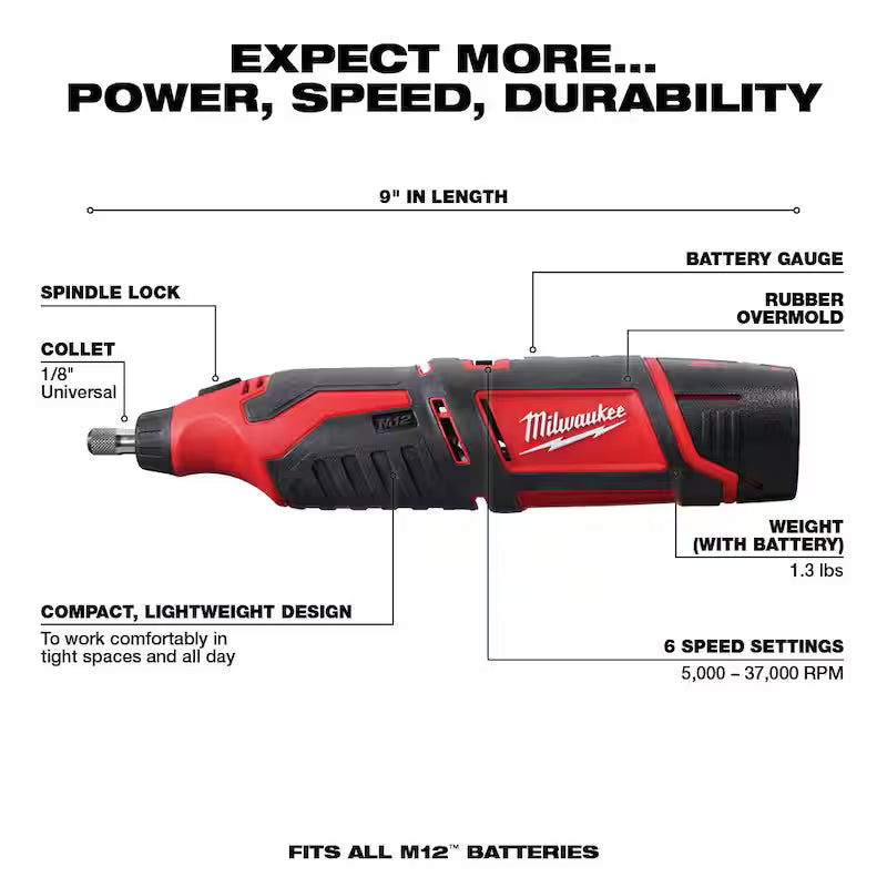 12V Cordless Drill Driver Impact Driver Combo Kit with Rotary Tool R8673