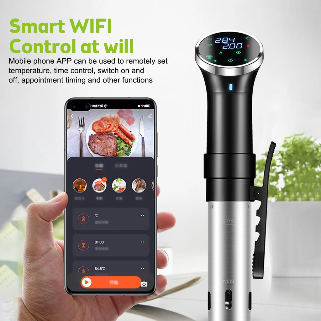 WiFi Sous Cooker Immersion Circulator 1100 Watts Digital Display T636891