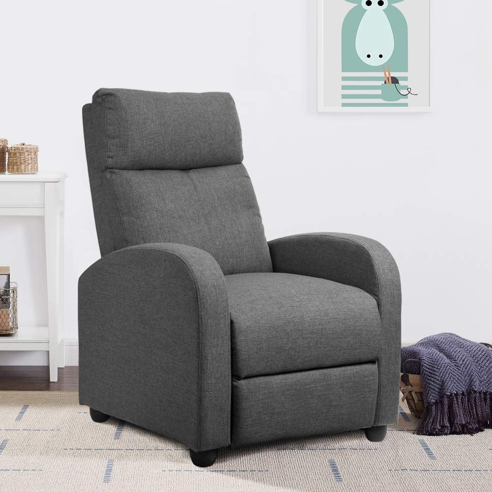 Gray Fabric Massage Recliner Chair Y582609