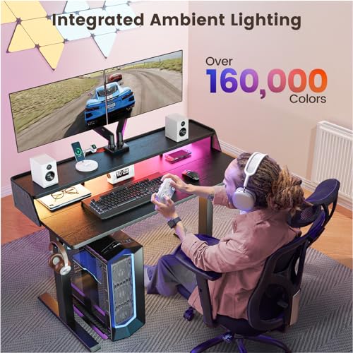 White Electric Height Adjustable Standing Desk with Storage Shelves O40135