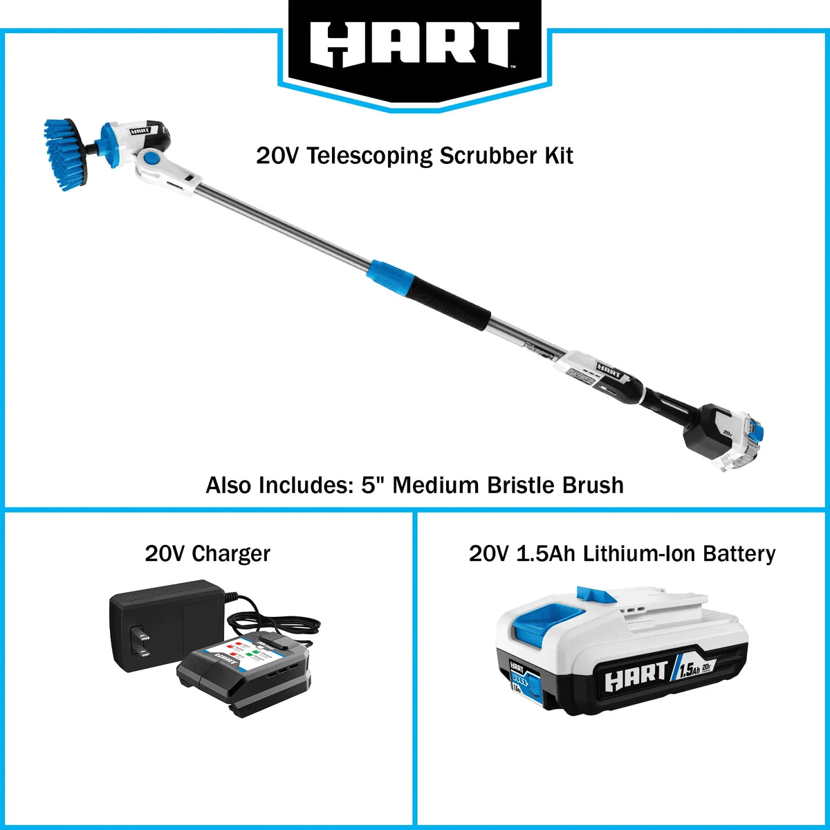 20-Volt Telescoping Scrubber Kit with Battery A4504