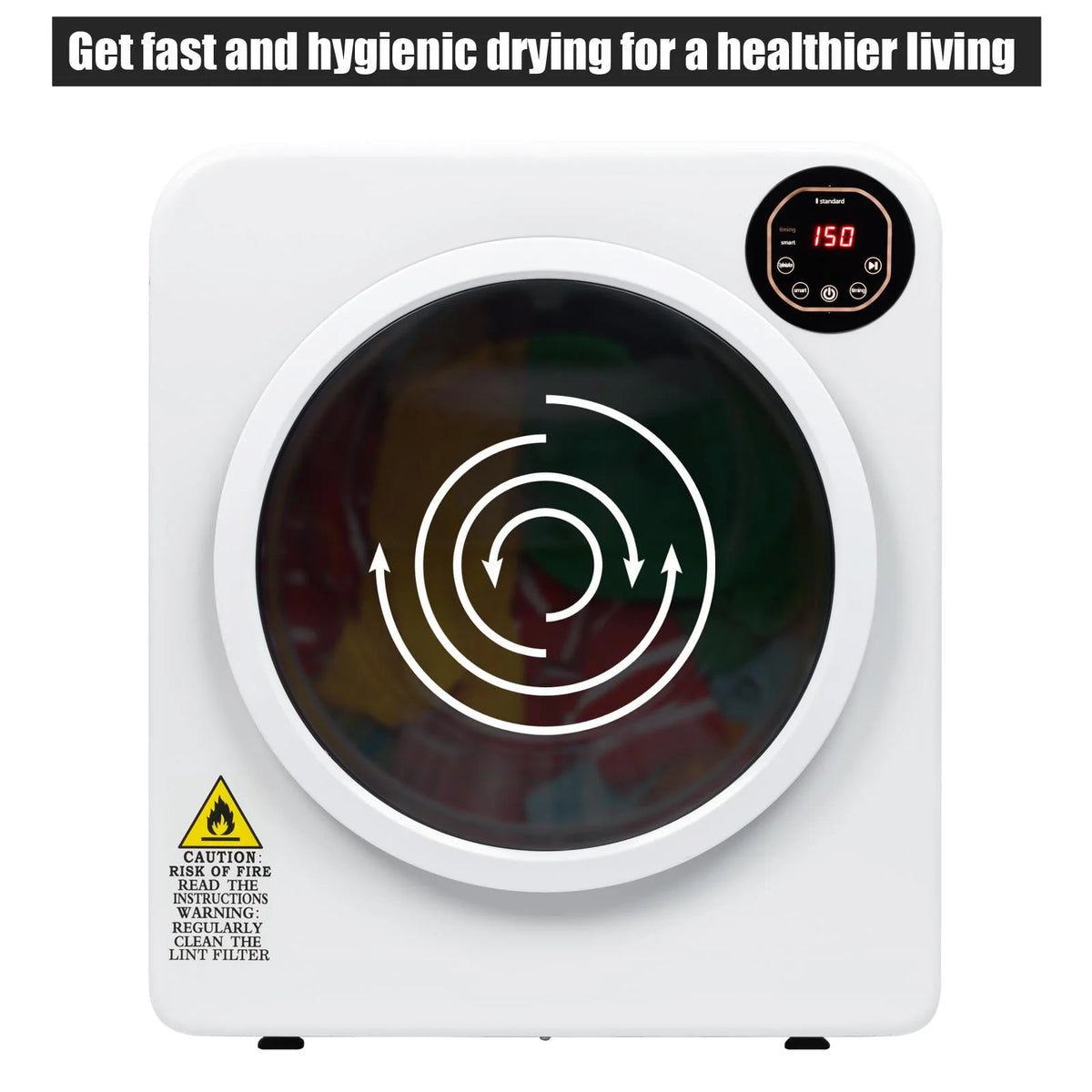 13.2Ibs Compact Electric Laundry Dryer with Stainless Steel Tub L50239