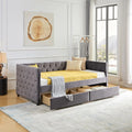 Velvet Upholstered Daybed with 2 Storage Drawers J857033