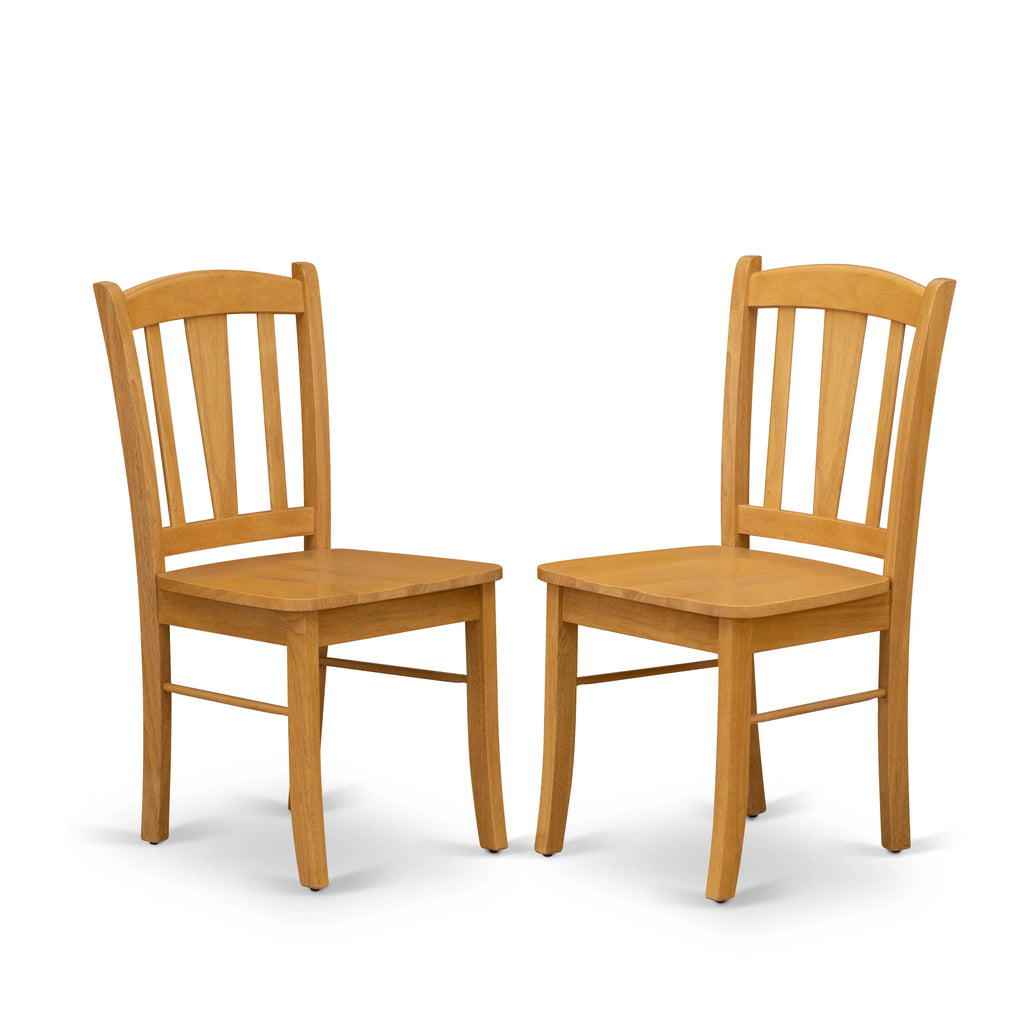 Traditional Wood Dining Set with Round Table in Oak D795