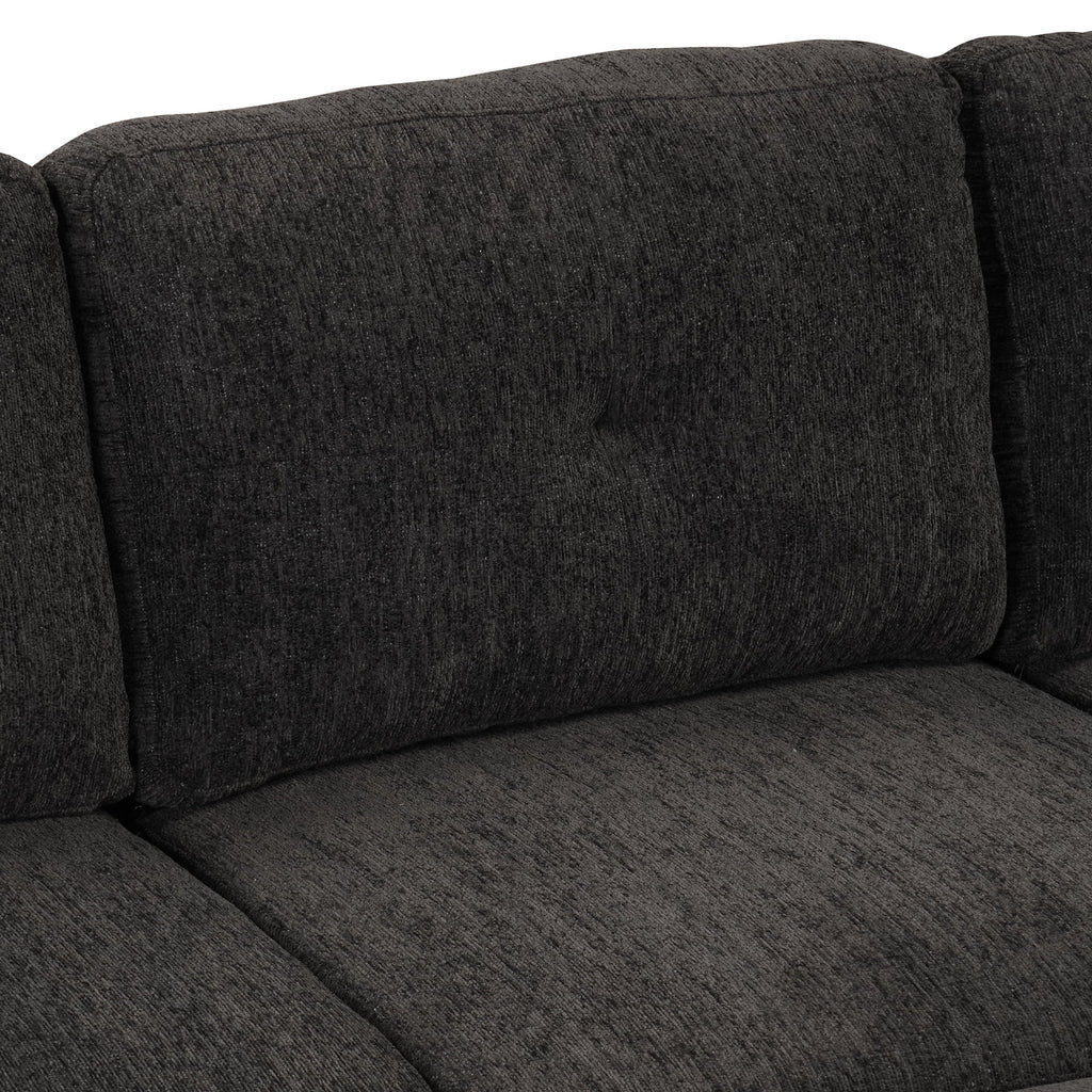 Black Reversible Pull-Out Sectional Sofa Bed with Storage Chaise I4433