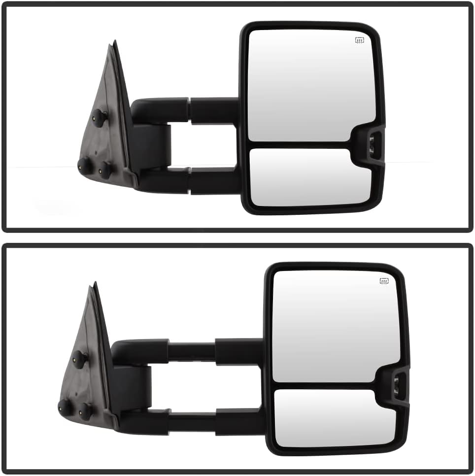 Telescoping Power Heat LED Signal Towing Side Mirrors Chrome Driver + Passenger D466623