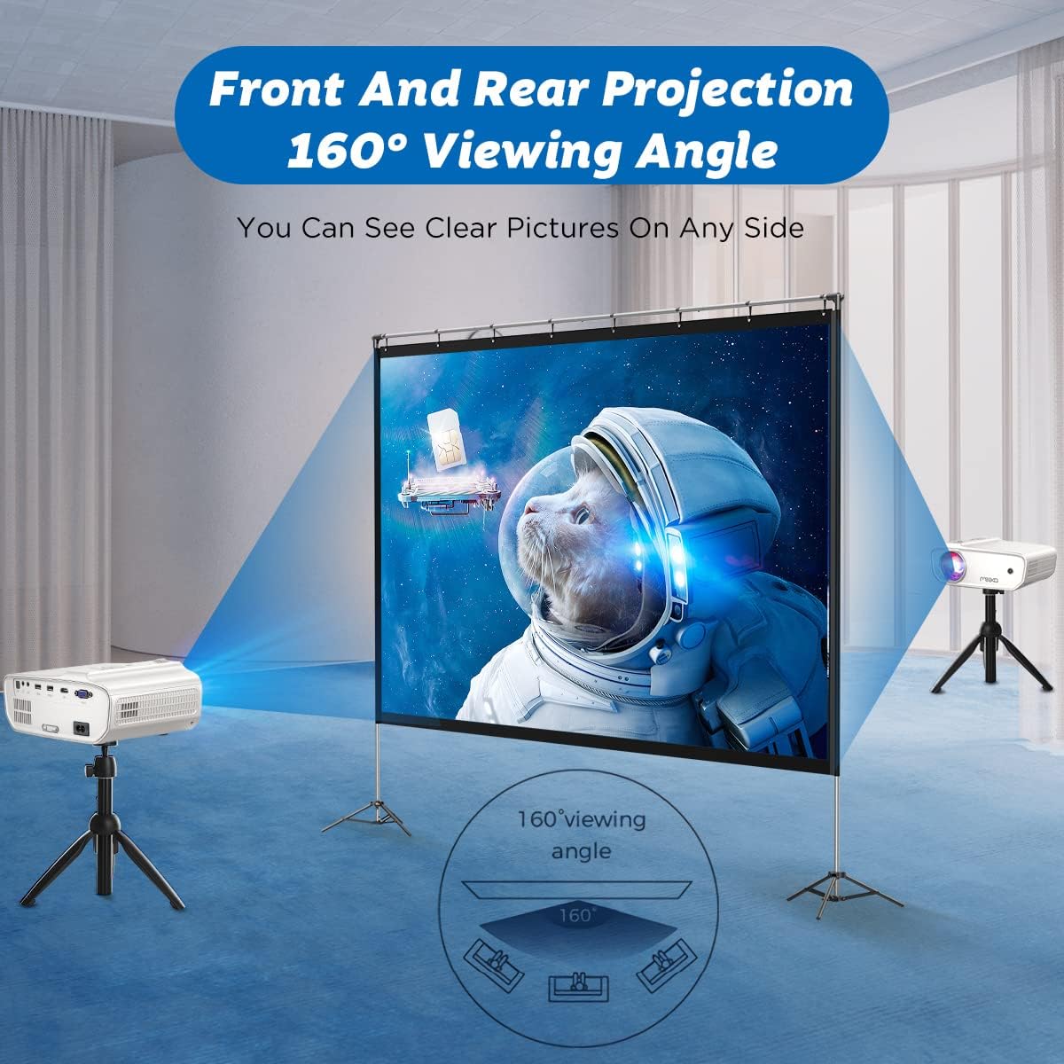 120 inch Portable Projector Screen with Stand and Carry Bag P675539