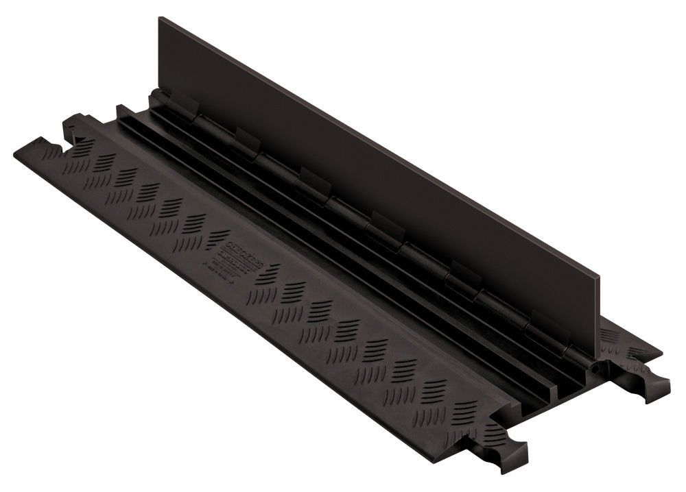 Polyurethane Heavy-Duty 2-Channel Low-Profile Cable Protector with Standard Ramp I554270