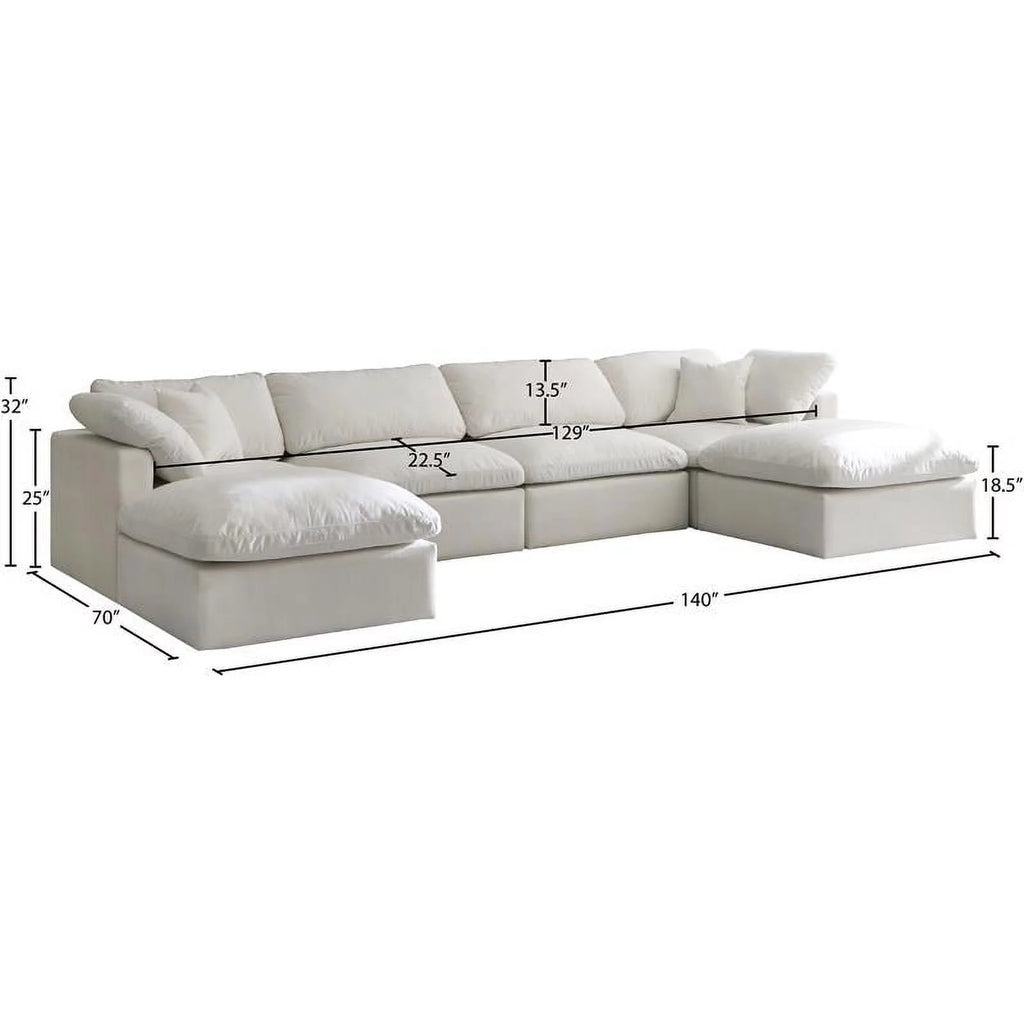 Cream Velvet Modular Sectional Z515