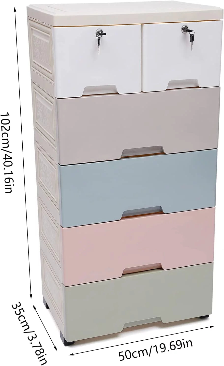 Plastic 6 Drawers Tall Dresser F733